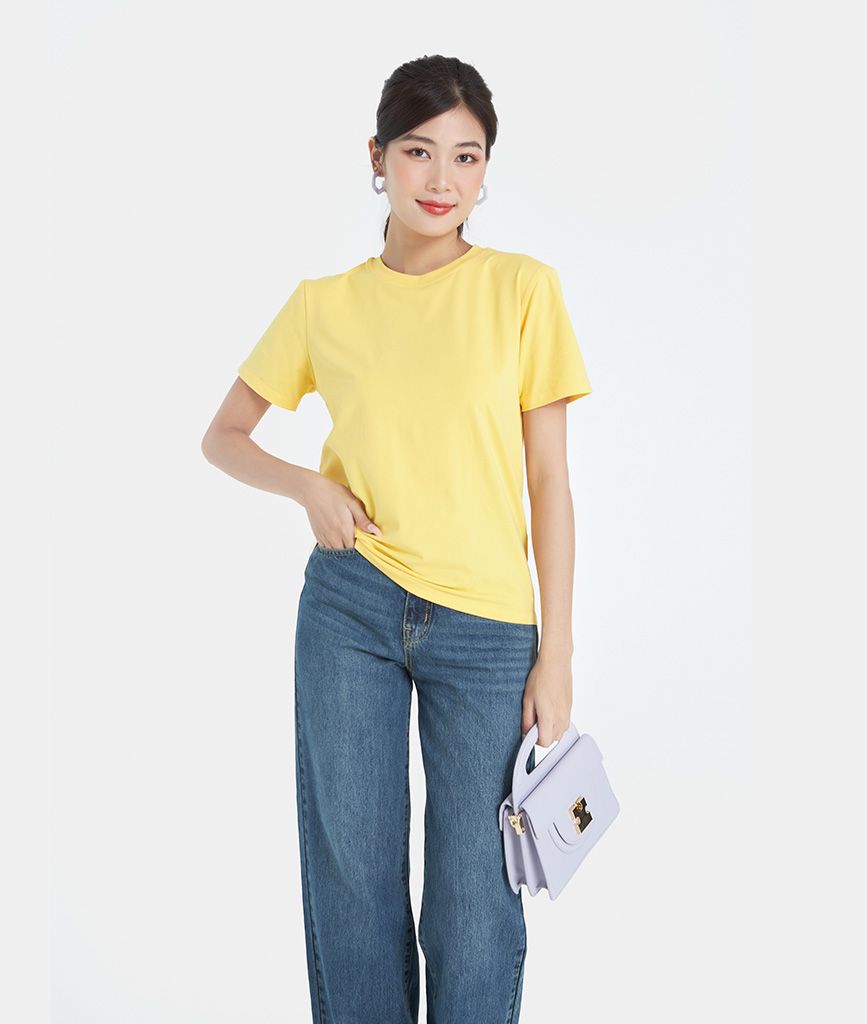 Áo thun trơn cổ tròn