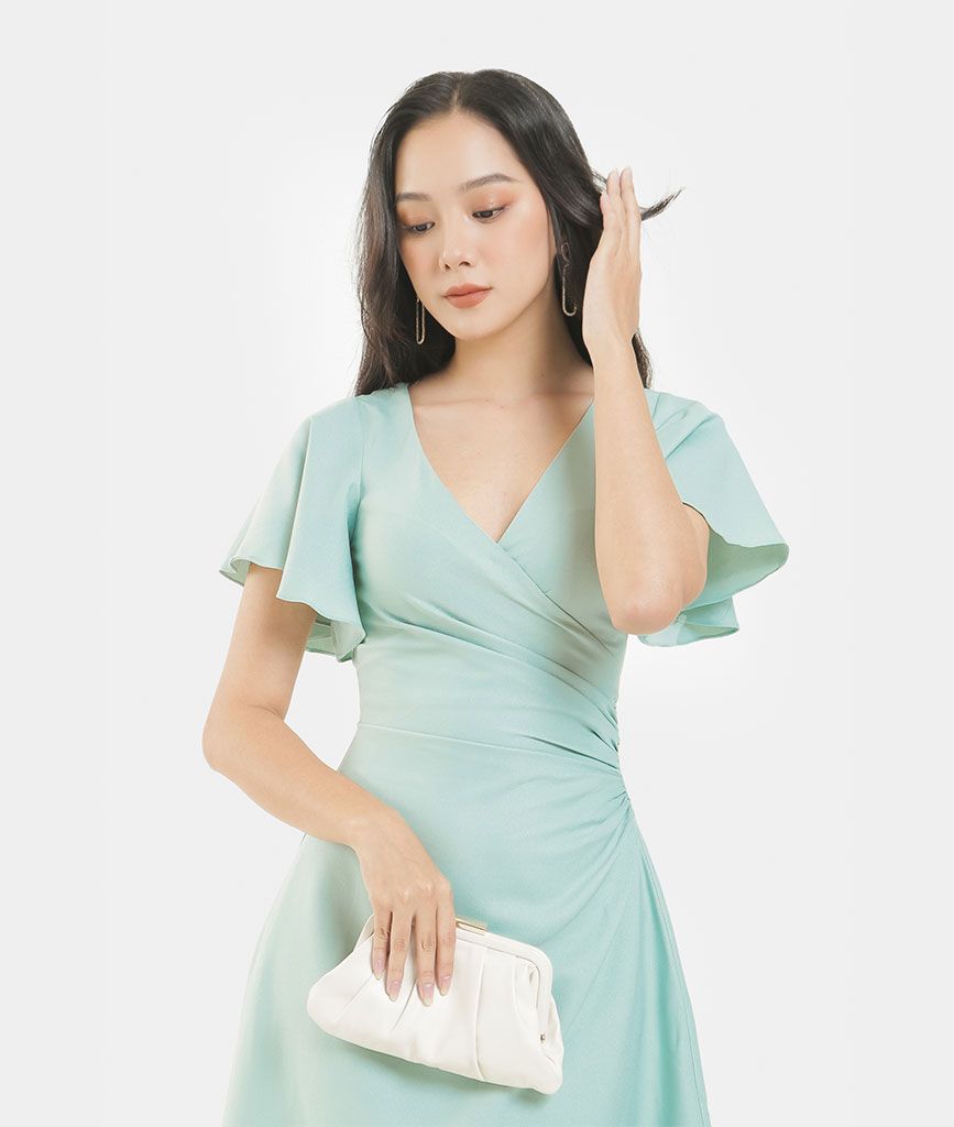 ĐẦM KIỂU ĐẮP XẾP NHÚN EO