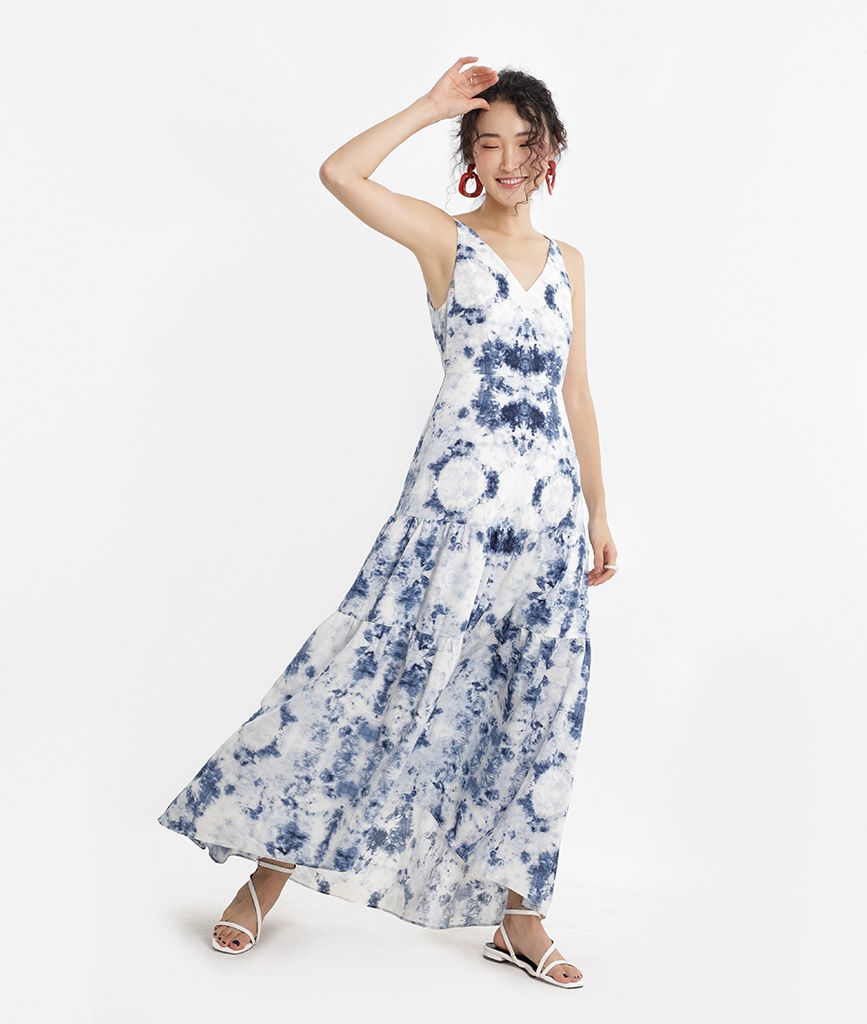 Đầm tiedye khoét lưng