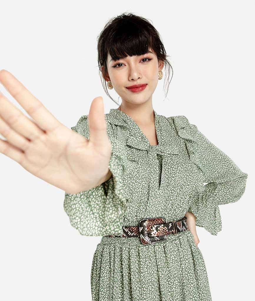 Đầm maxi cột nơ cổ