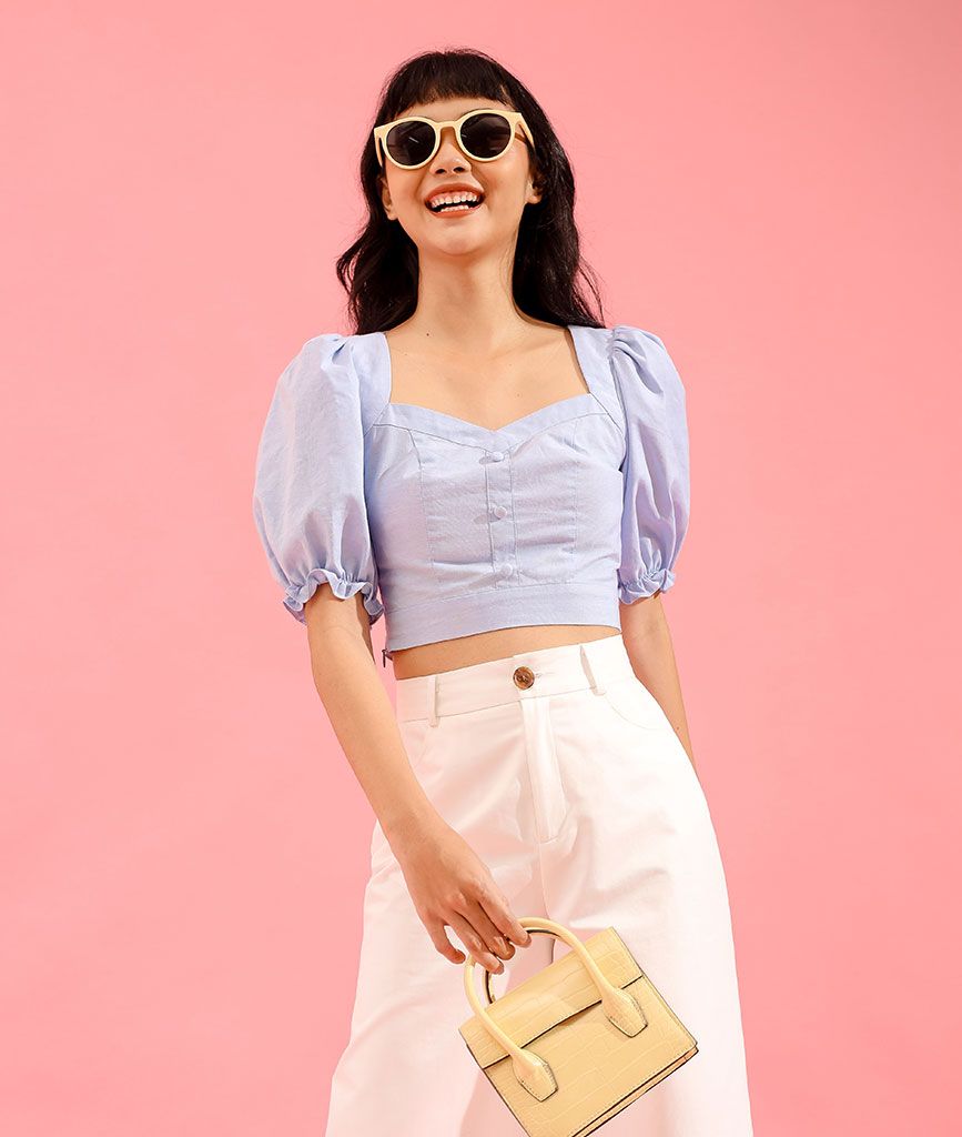 Áo croptop tay phồng