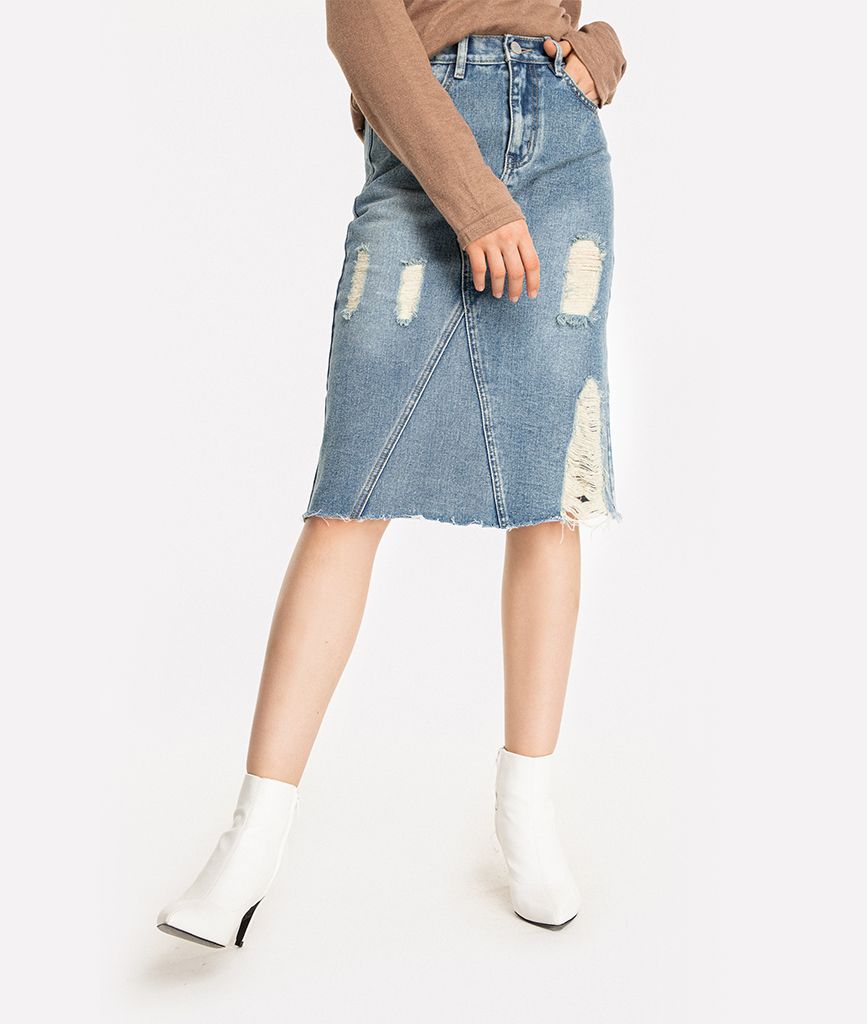 Váy midi denim