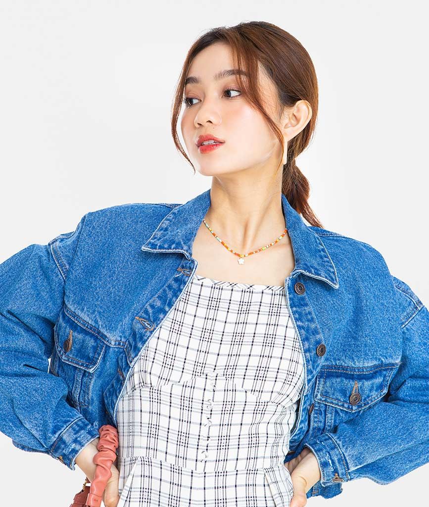 KHOÁC JEANS KIỂU BOMBE