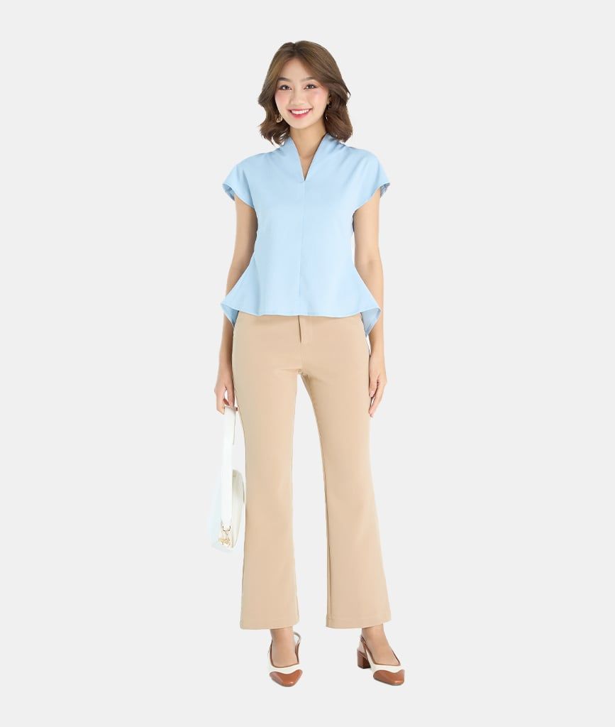 Áo cổ đứng buộc nơ sau lưng