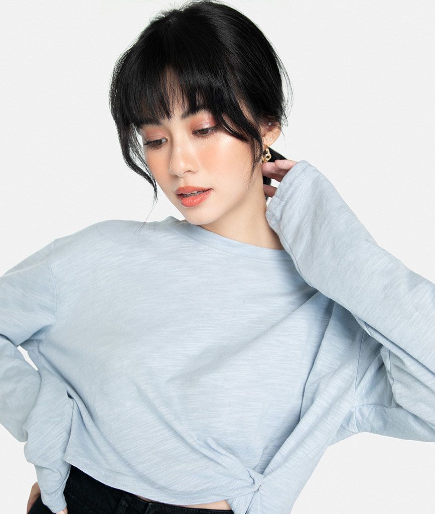 Áo len croptop rộng