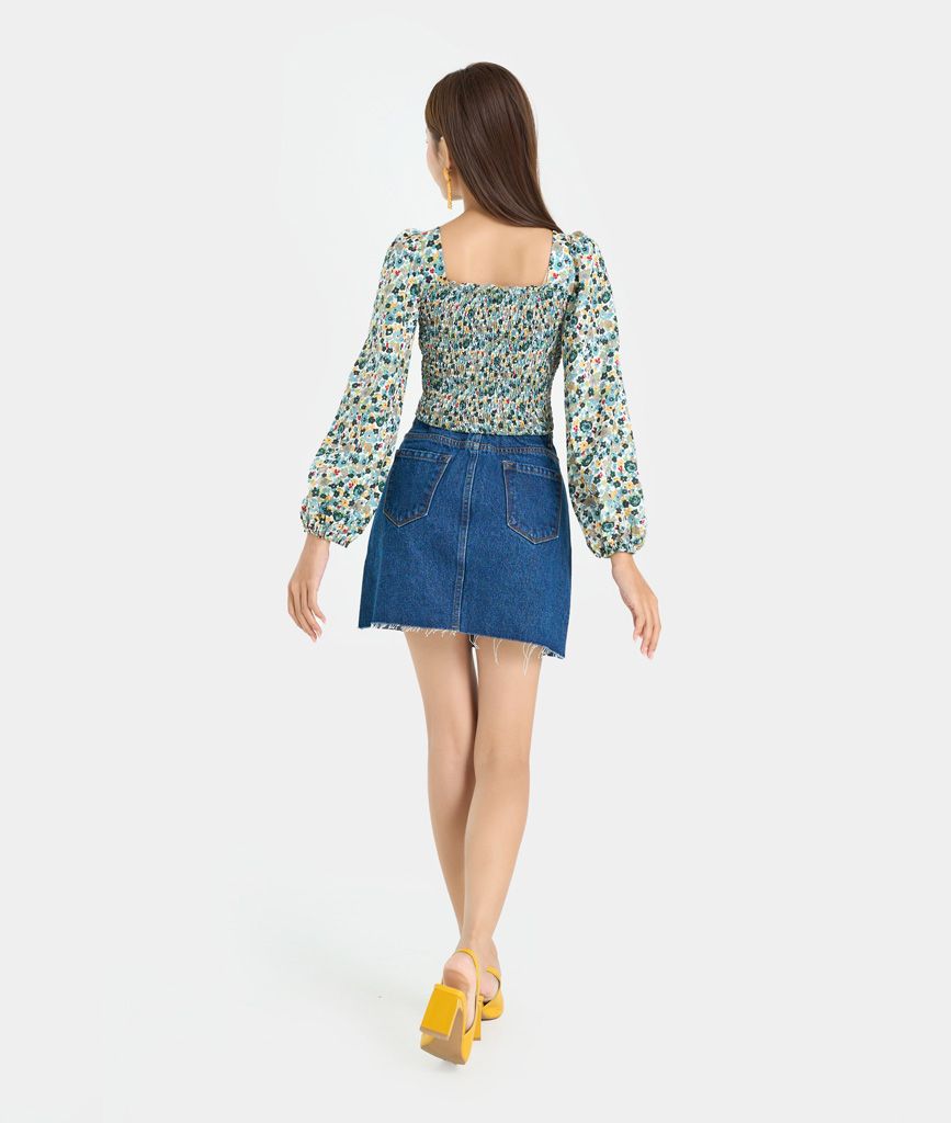 ÁO CROP NHÚN THUN TAY DÀI