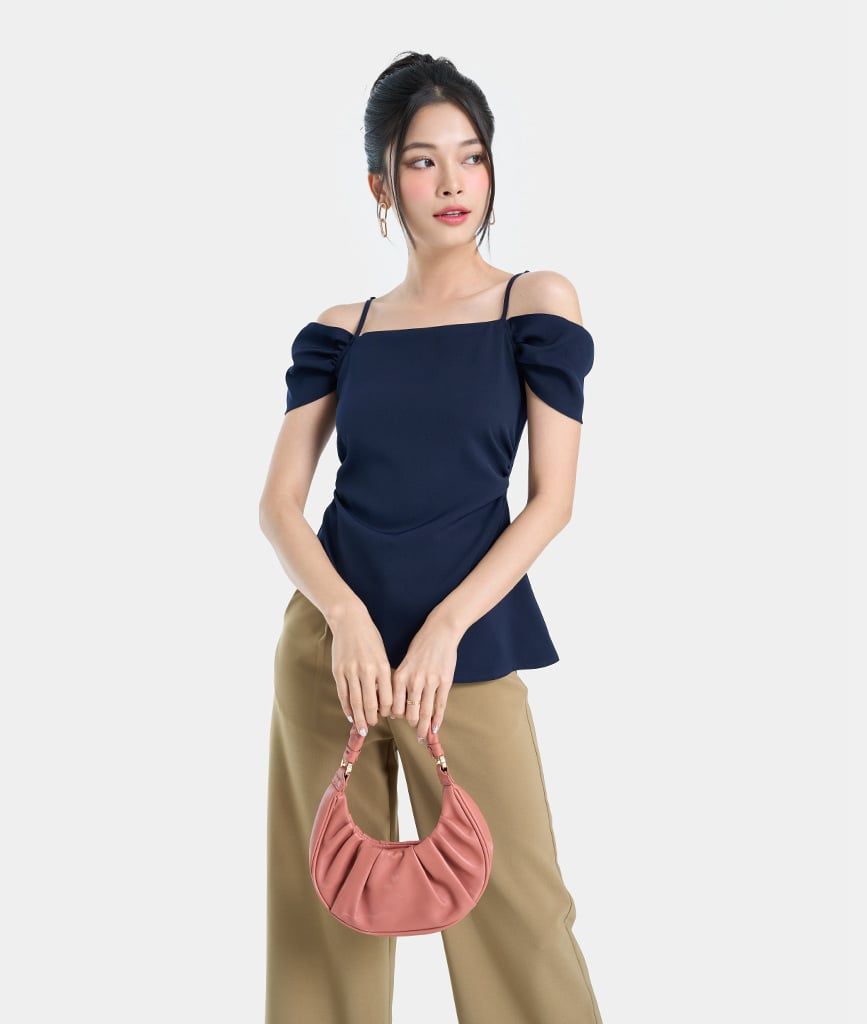 Áo kiểu peplum rớt vai