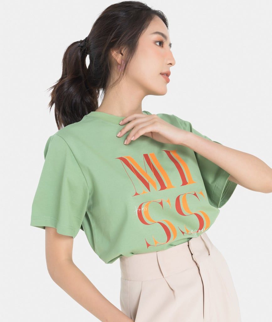 ÁO THUN FORM BOXY IN “MISS”