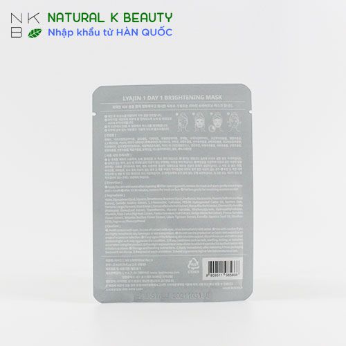 LYAJIN 1 DAY 1 BRIGHTENING MASK - Mặt nạ Lyajin 1 ngày 1 sáng da