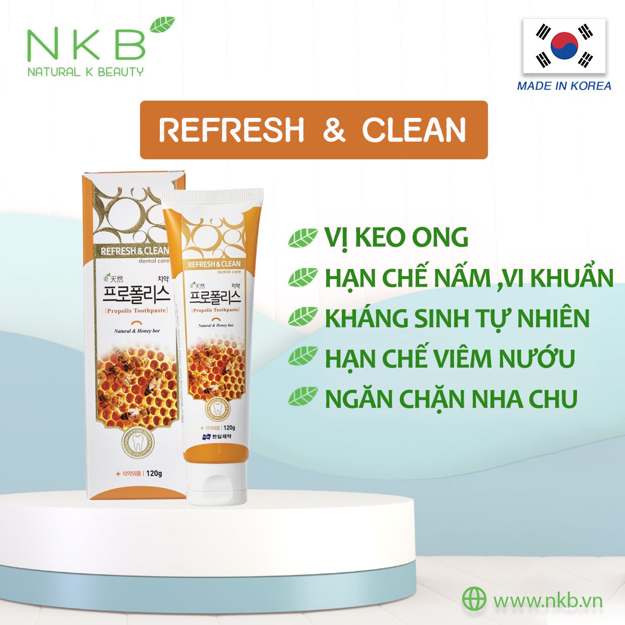  REFRESH & CLEAN PROPOLIS TOOTHPASTE - Kem Đánh Răng Keo Ong (Best seller) 