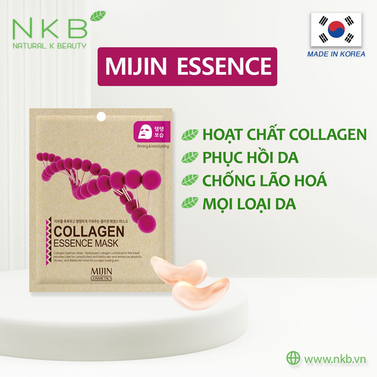  MIJIN COLLAGEN ESSENCE MASK - Mặt nạ Collagen MIJIN ESSENCE 