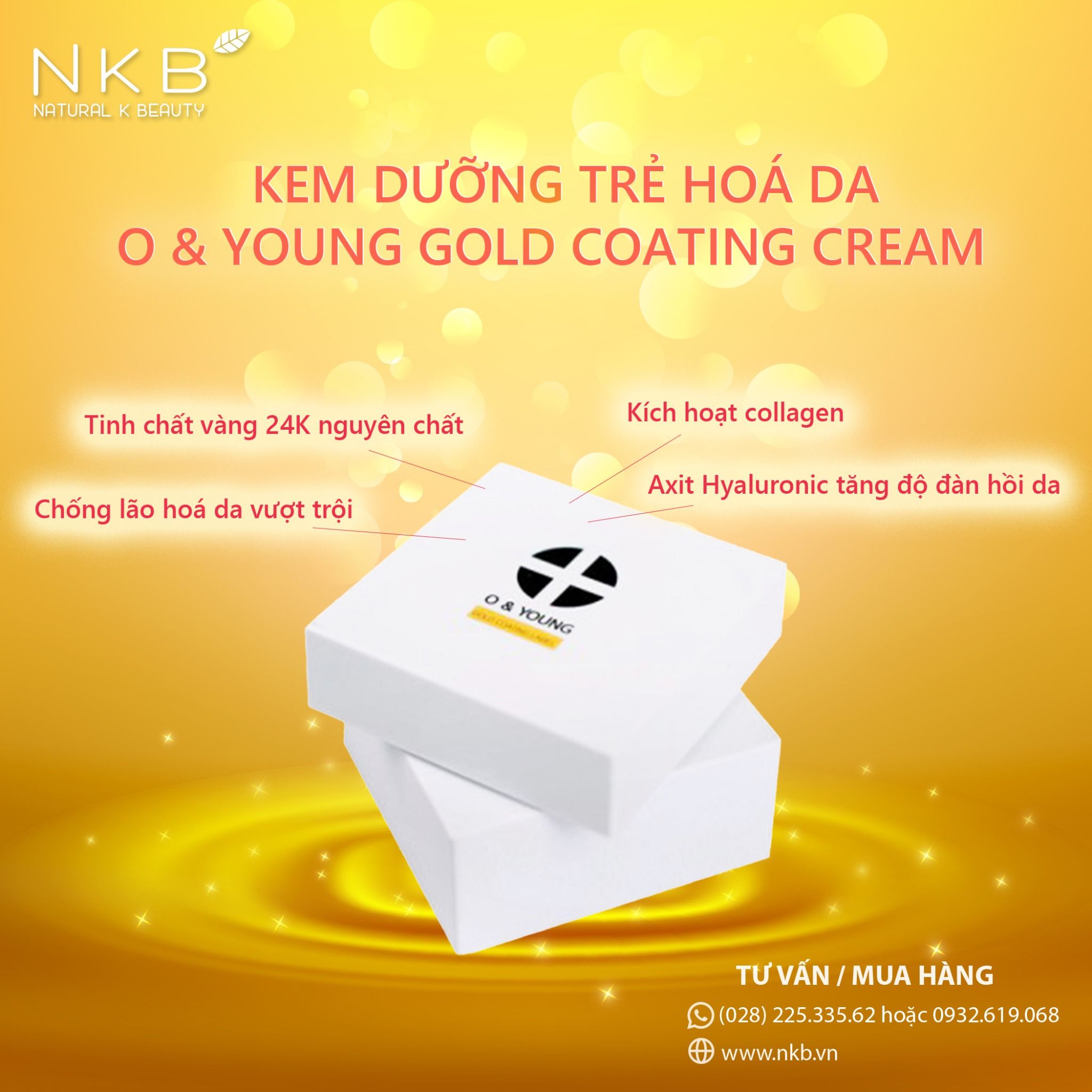  O&YOUNG GOLD COATING FACIAL CREAM - Kem dưỡng tinh chất vàng 24K 