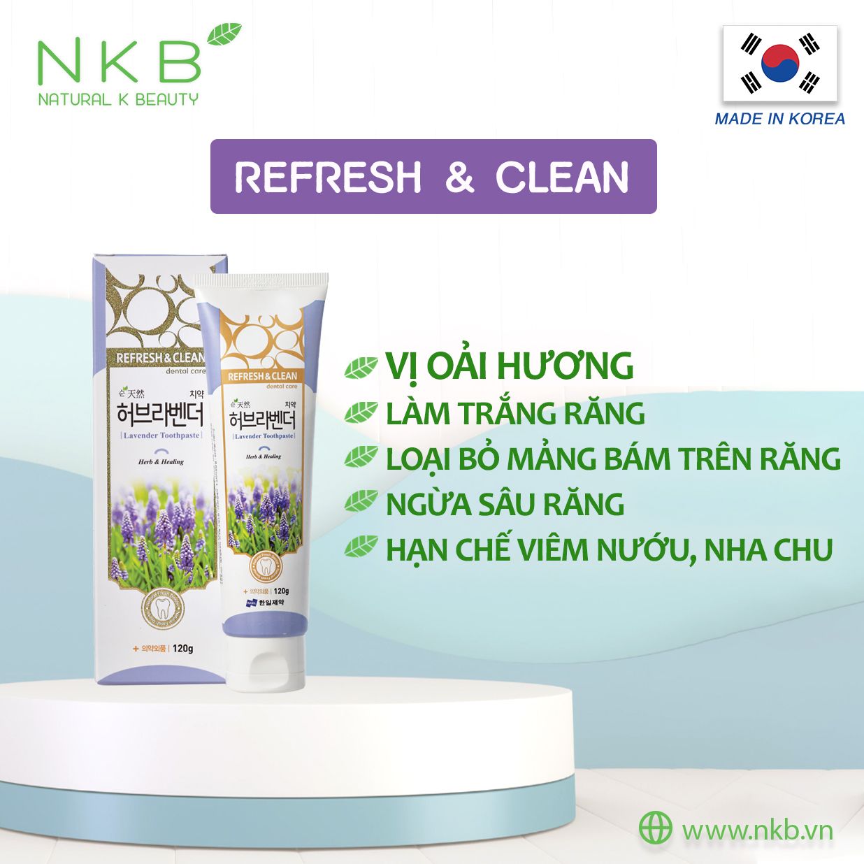  REFRESH & CLEAN LAVENDER TOOTHPATSE - Kem Đánh Răng Oải Hương 