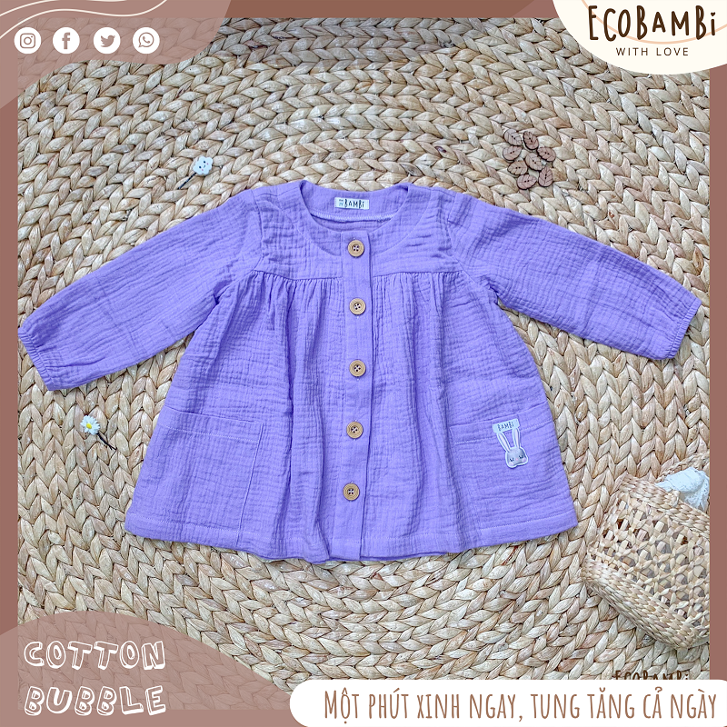 Áo khoác dáng baby doll cotton bubble