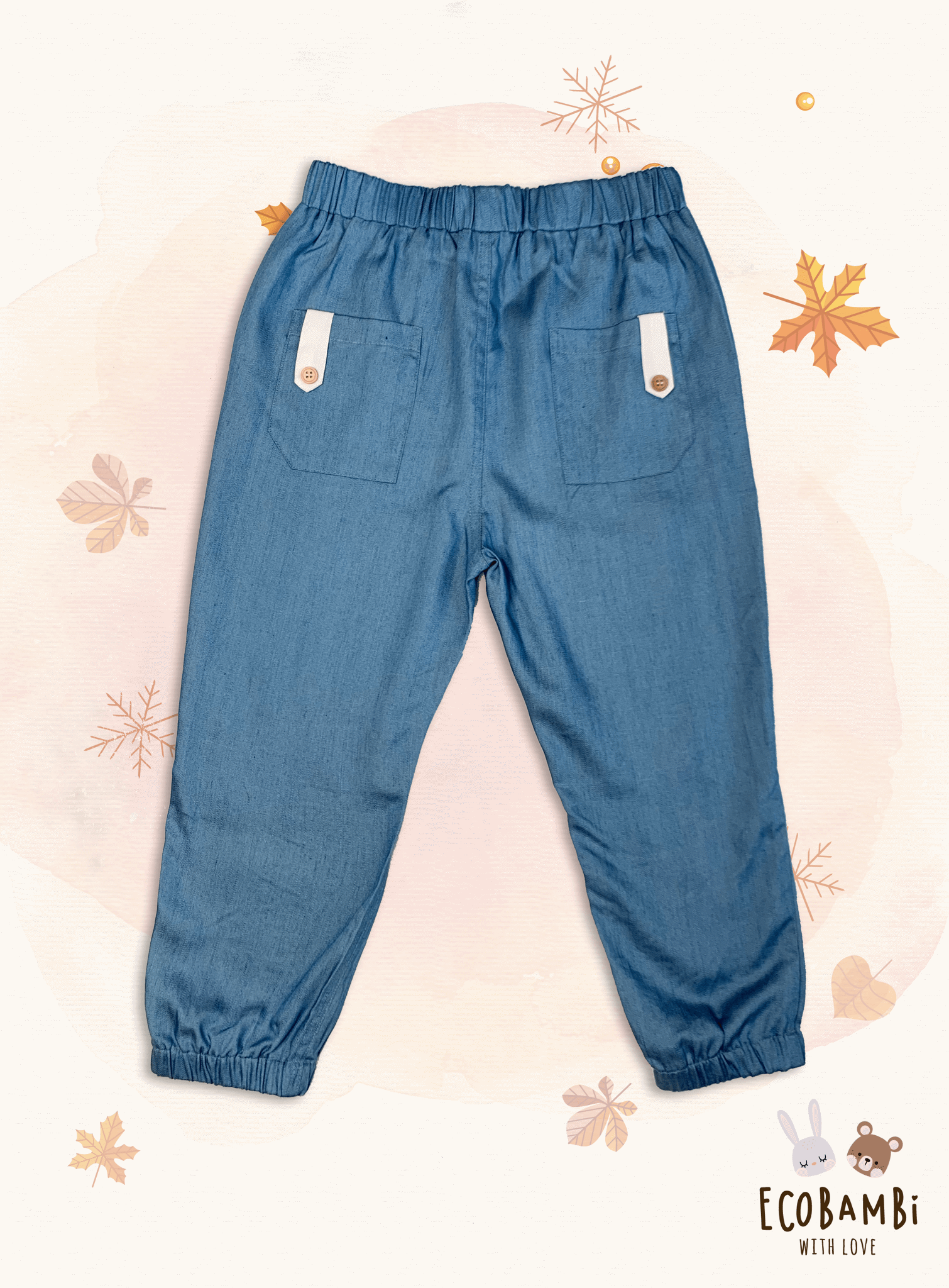 Quần bé trai ráp gối tencel denim