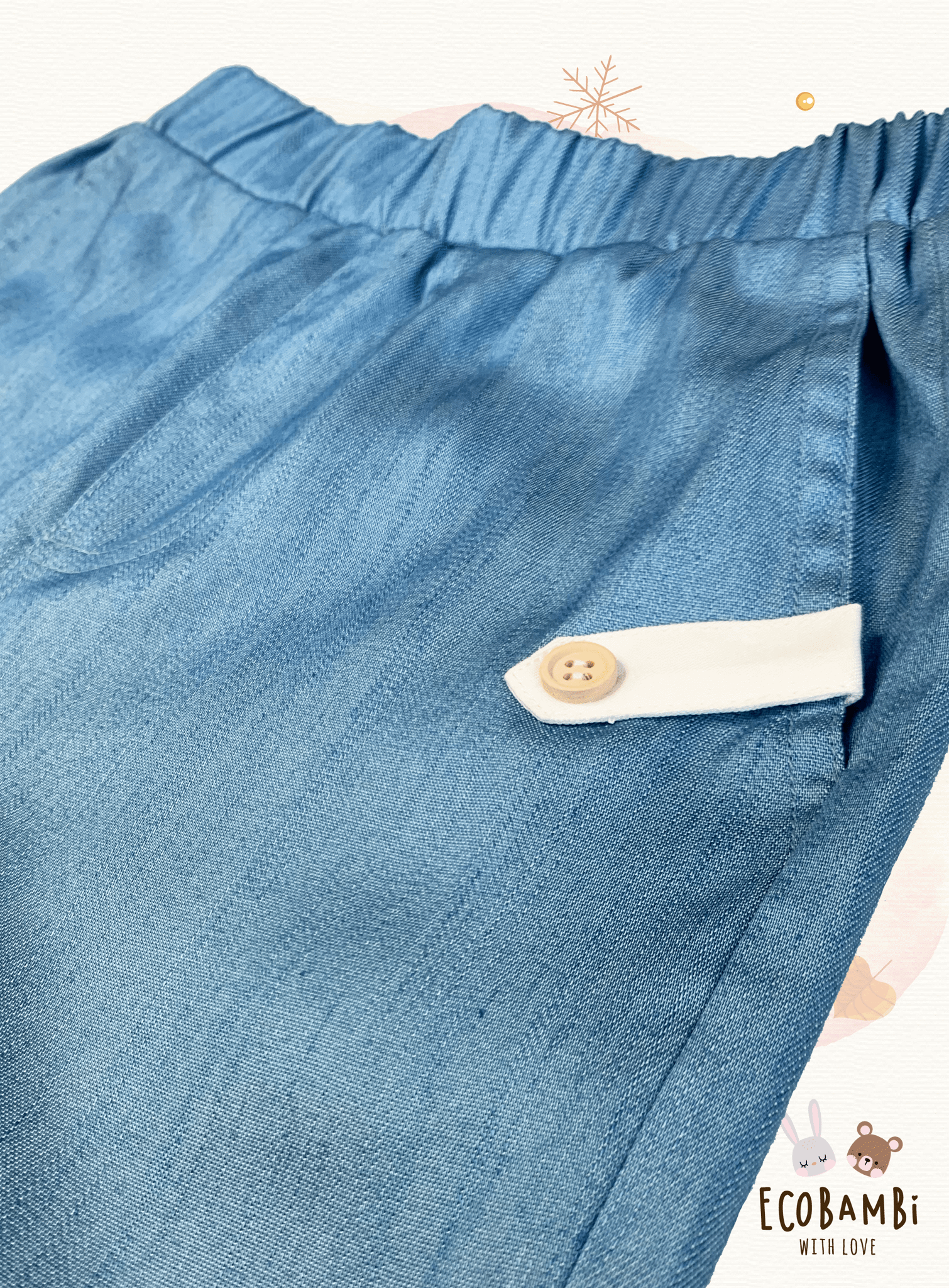 Quần bé trai ráp gối tencel denim