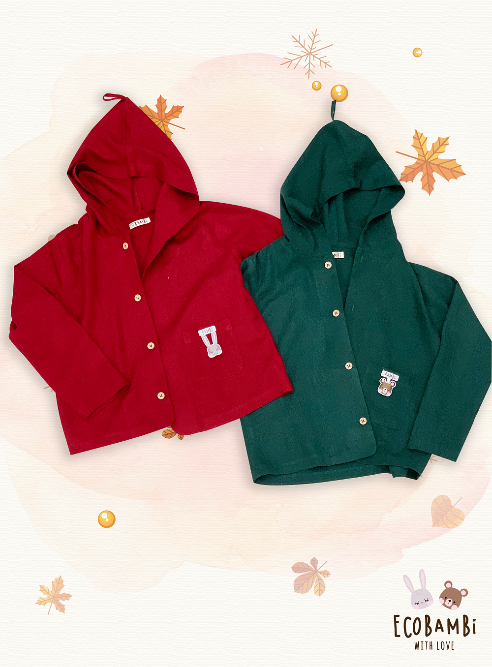 Áo khoác có nón linen unisex