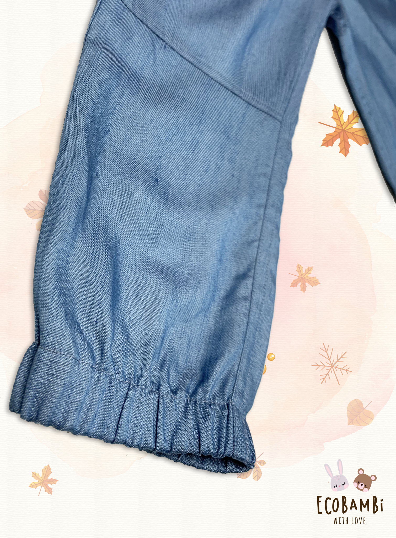 Quần bé trai ráp gối tencel denim