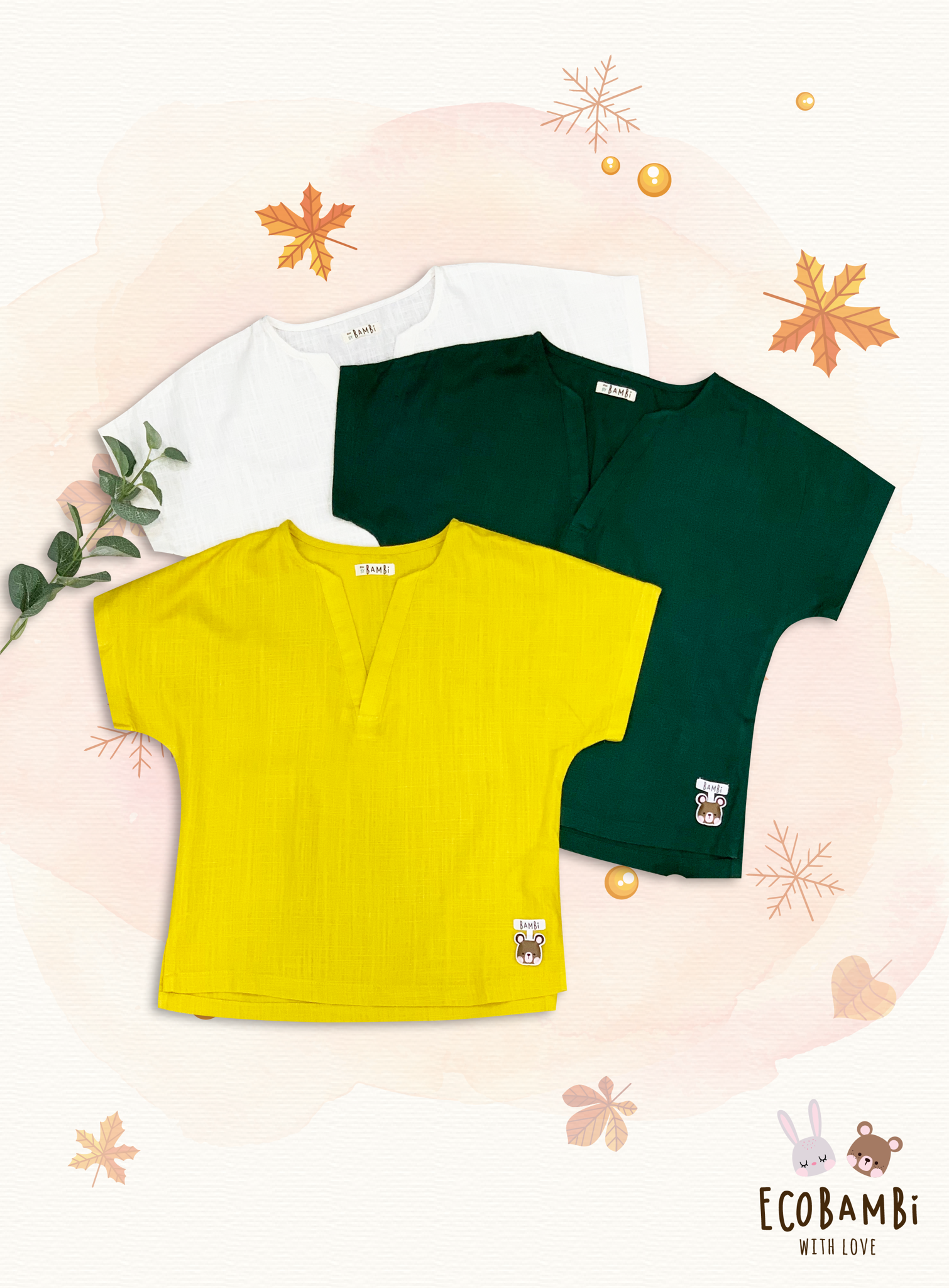 Áo linen cổ chữ V unisex