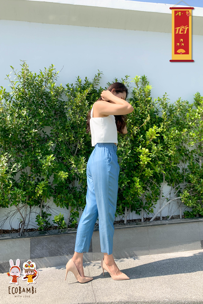 Quần baggy nữ tencel denim