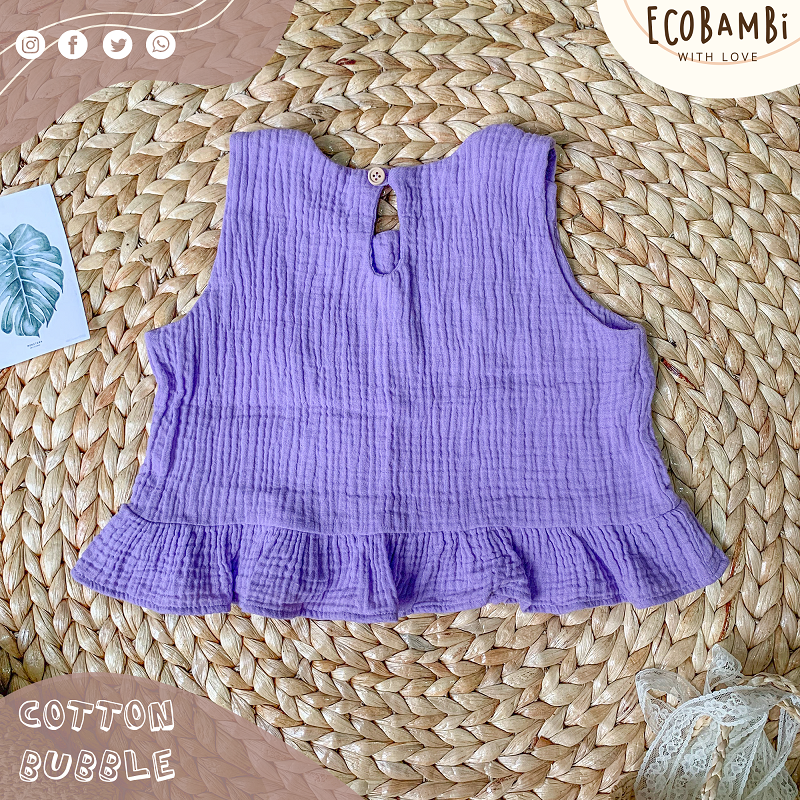 Set bé gái Baby Leaf cotton bubble