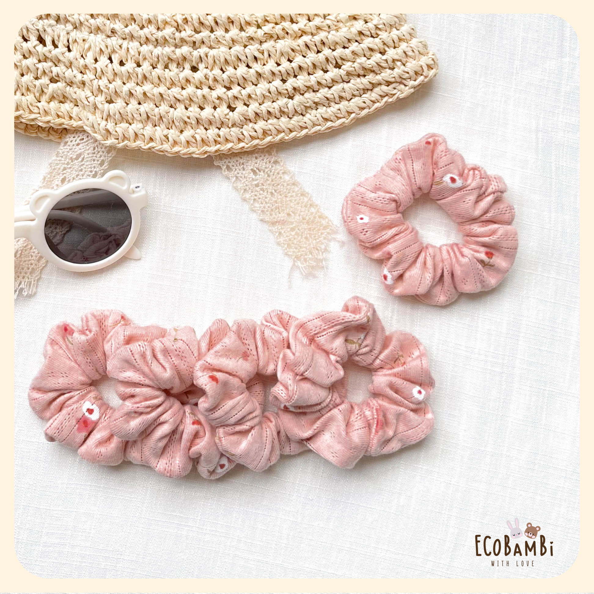 Scrunchies cotton in hoạ tiết - bản nhỏ