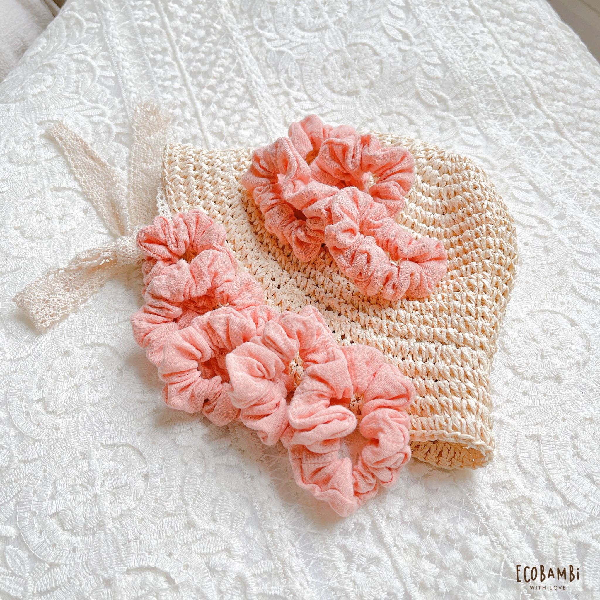 Scrunchies cotton in hoạ tiết - bản nhỏ