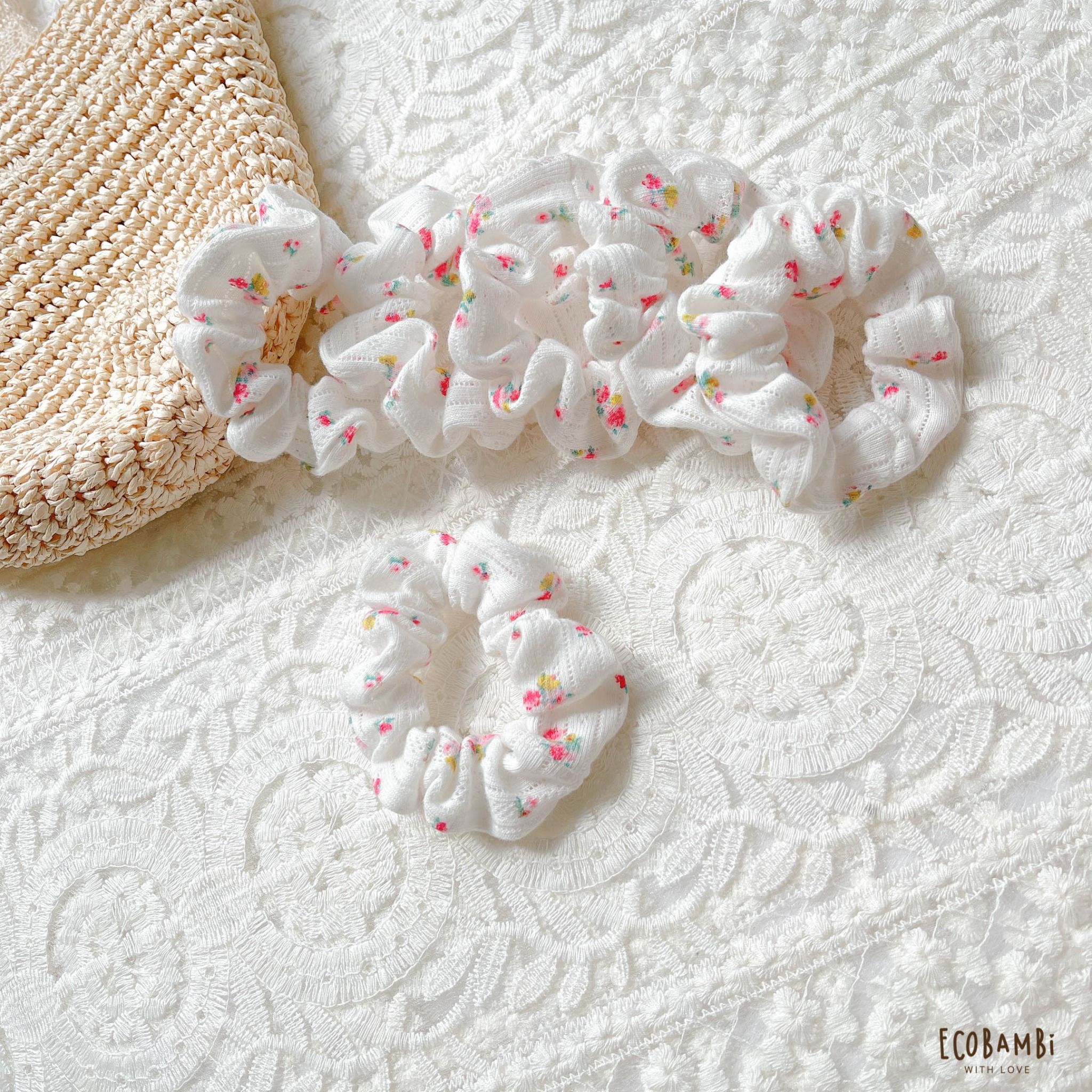 Scrunchies cotton in hoạ tiết - bản nhỏ