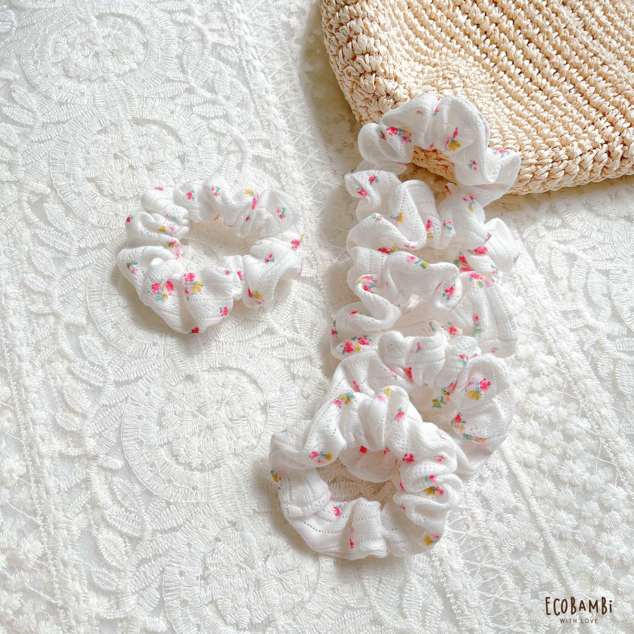 Scrunchies cotton in hoạ tiết - bản nhỏ