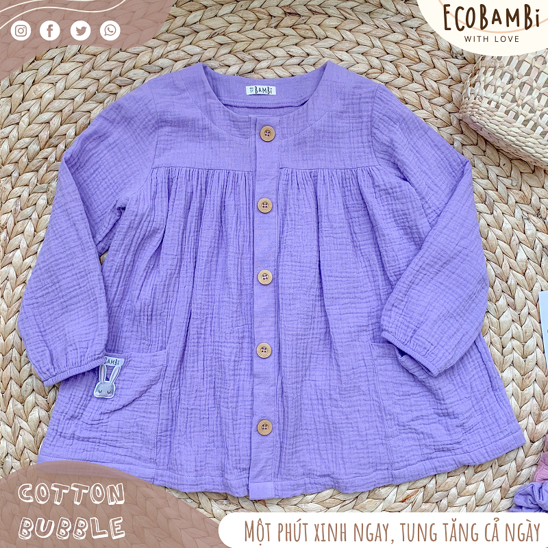 Áo khoác dáng baby doll cotton bubble