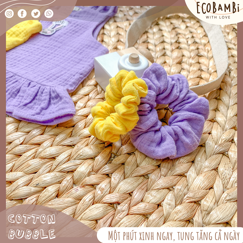 Set bé gái Baby Leaf cotton bubble