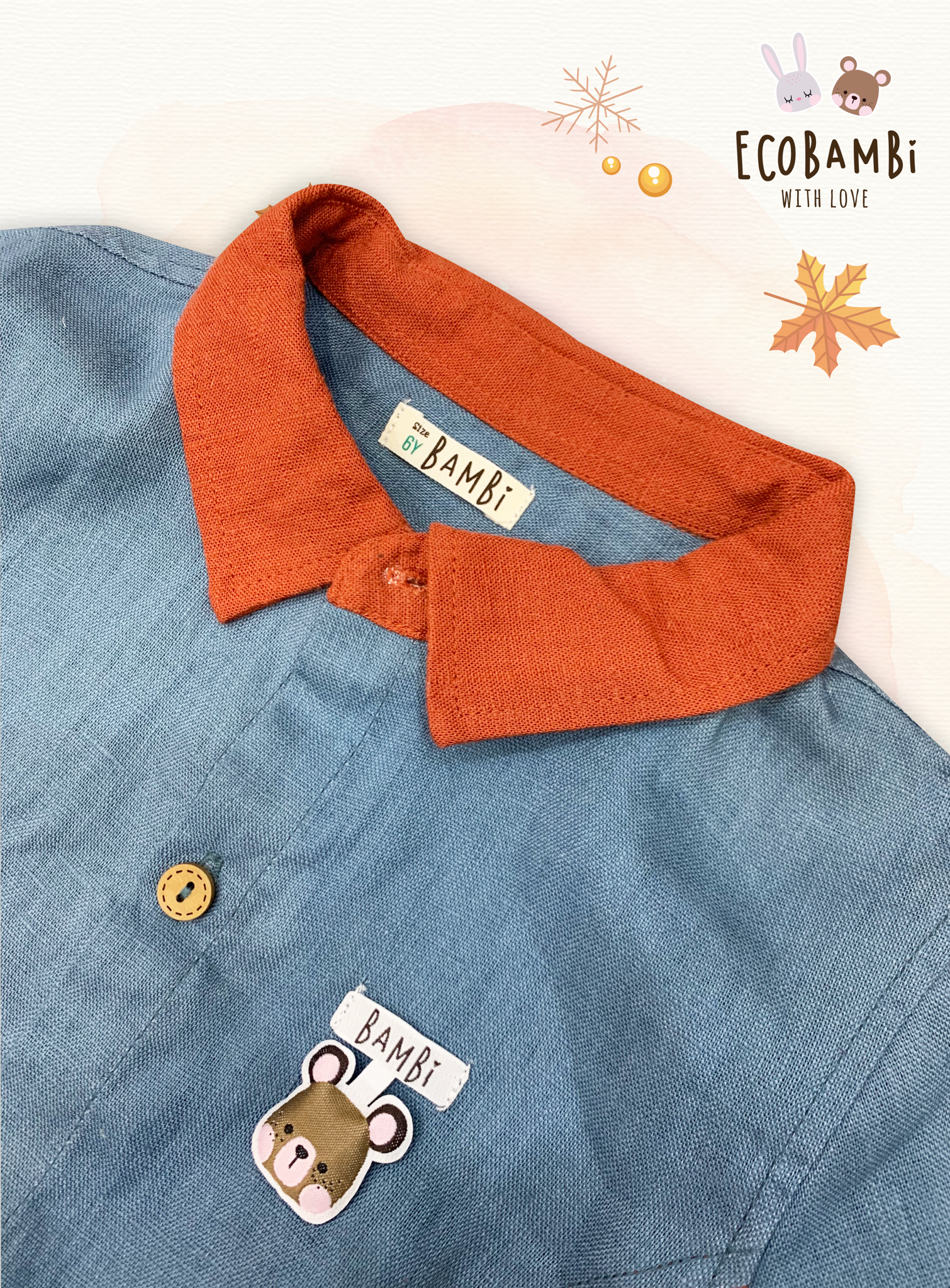 Áo sơ mi linen tay dài bé trai