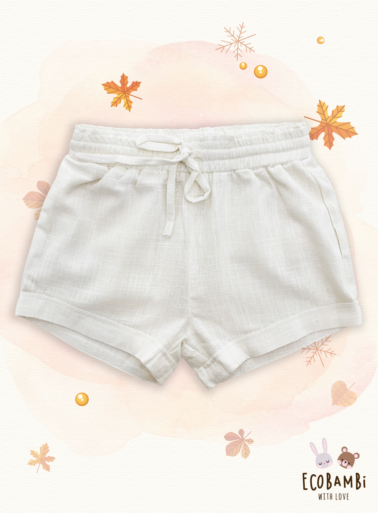 Quần shorts linen bé gái