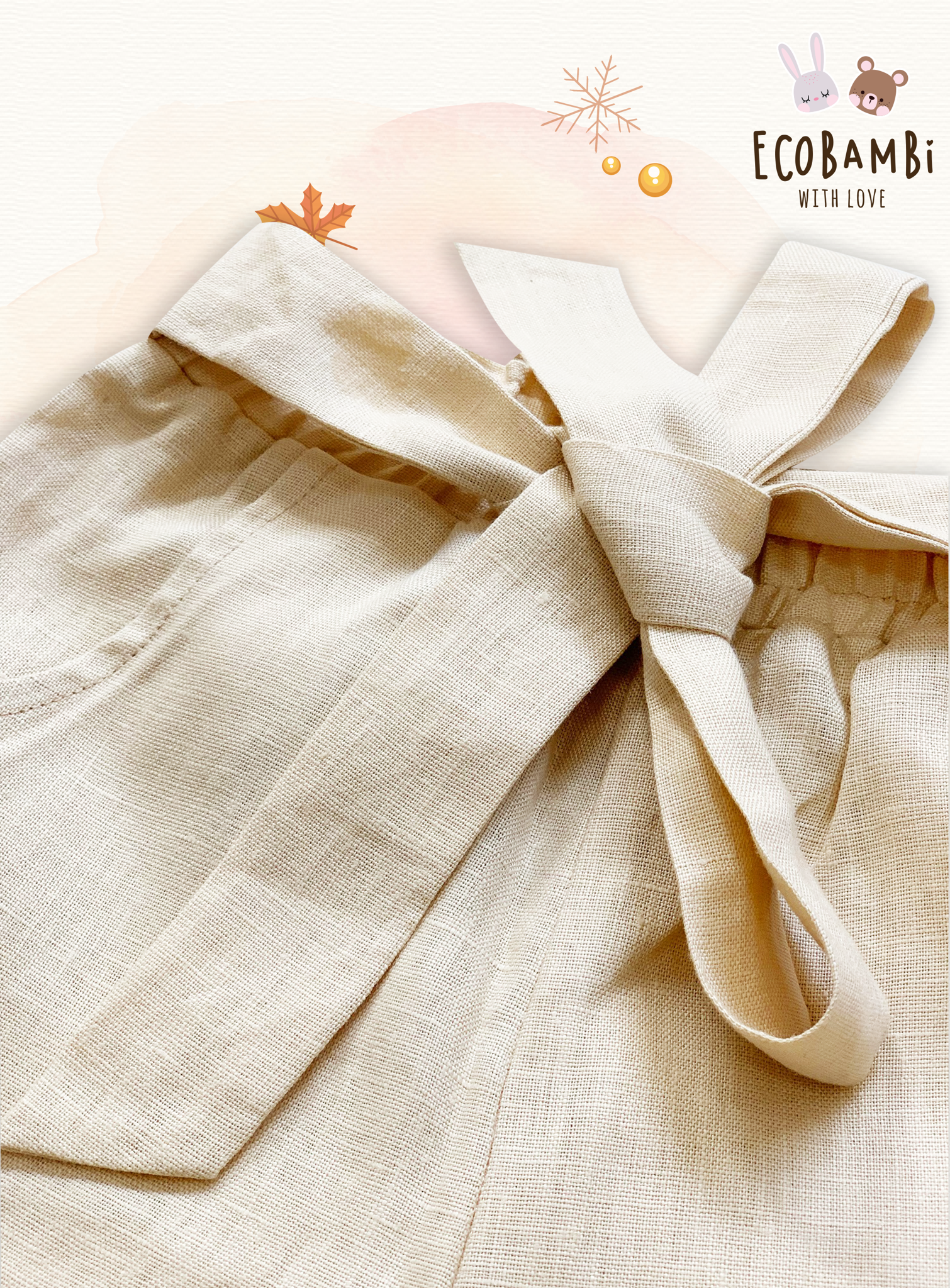 Quần culottes linen bé gái