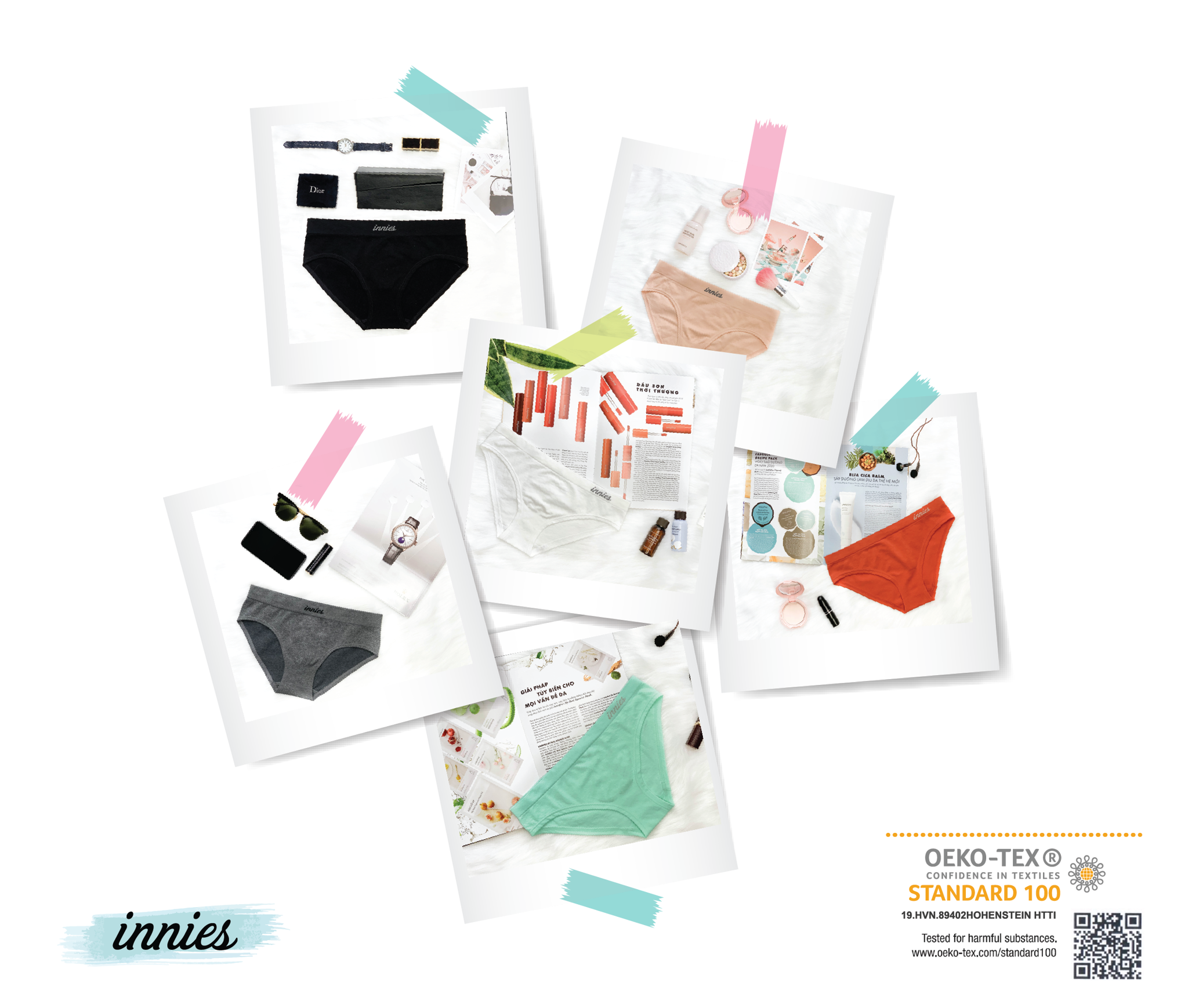 Quần lót nữ Innies seamless - Hipster - Đen
