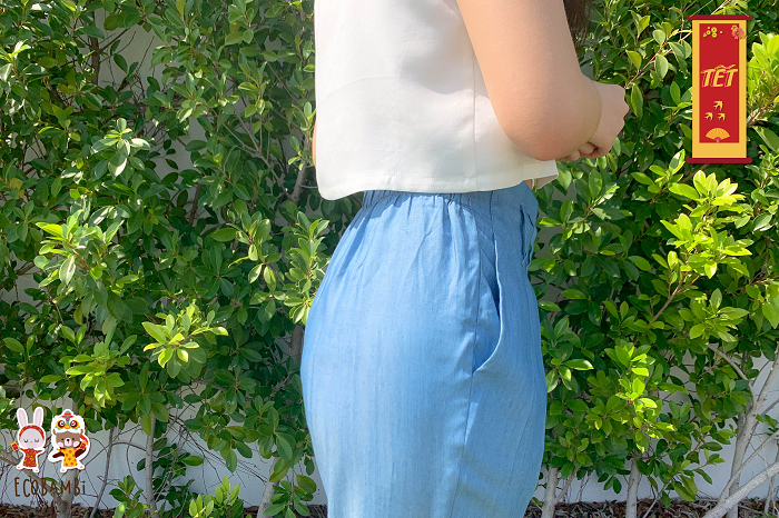 Quần baggy nữ tencel denim