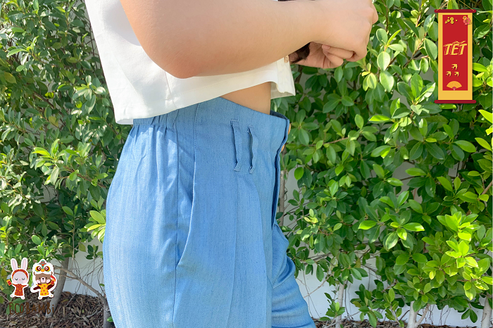Quần baggy nữ tencel denim