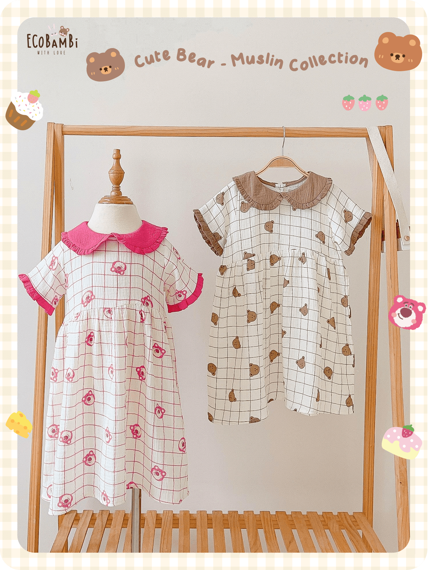 Đầm muslin cổ lá sen - BB-23DAMBG030 - 8935334001190