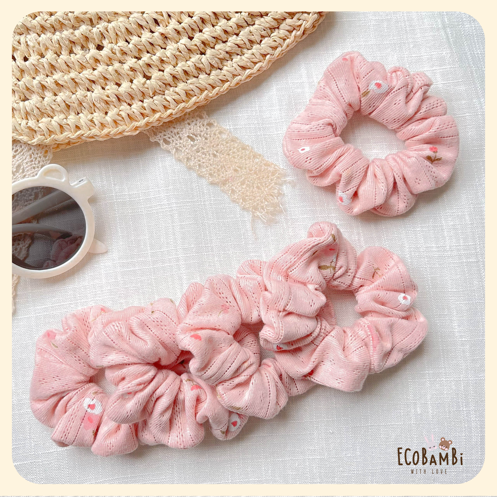 Scrunchies cotton in hoạ tiết - bản nhỏ