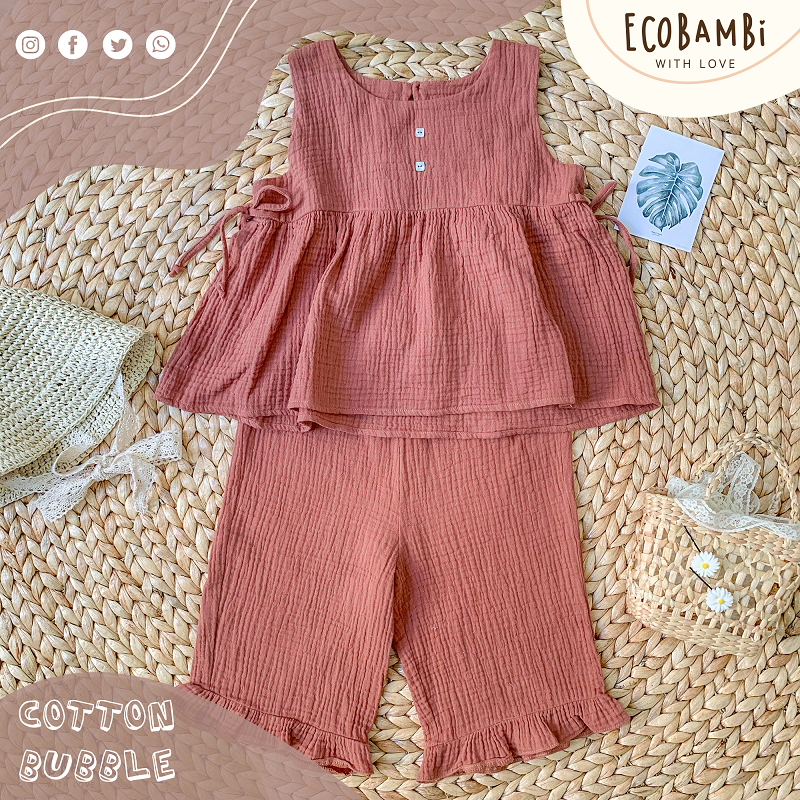 Set bé gái Little Tree cotton bubble