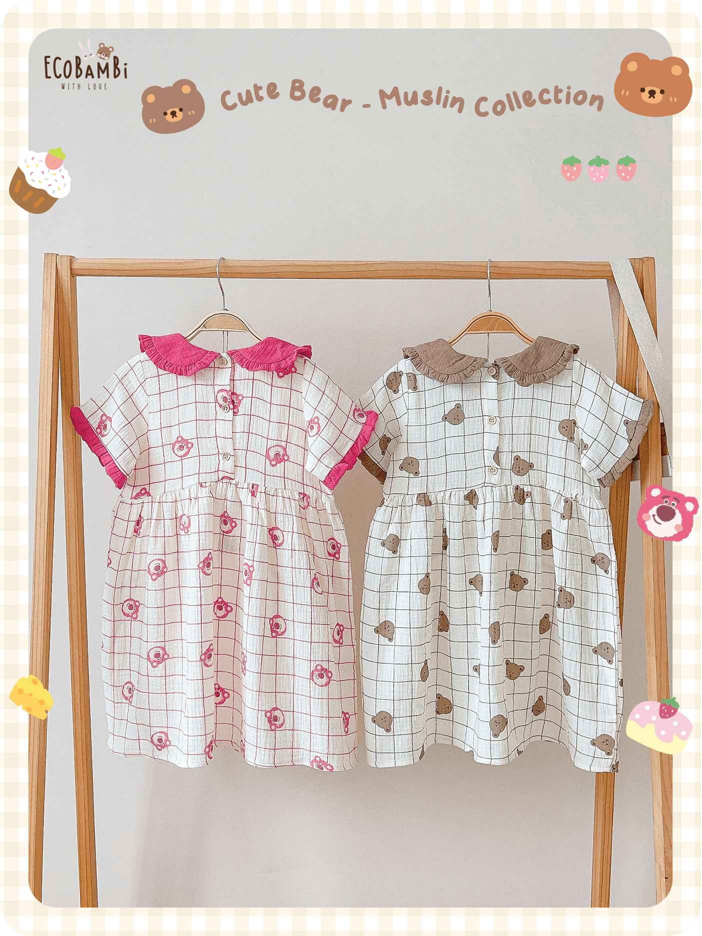 Đầm muslin cổ lá sen - BB-23DAMBG030 - 8935334001190