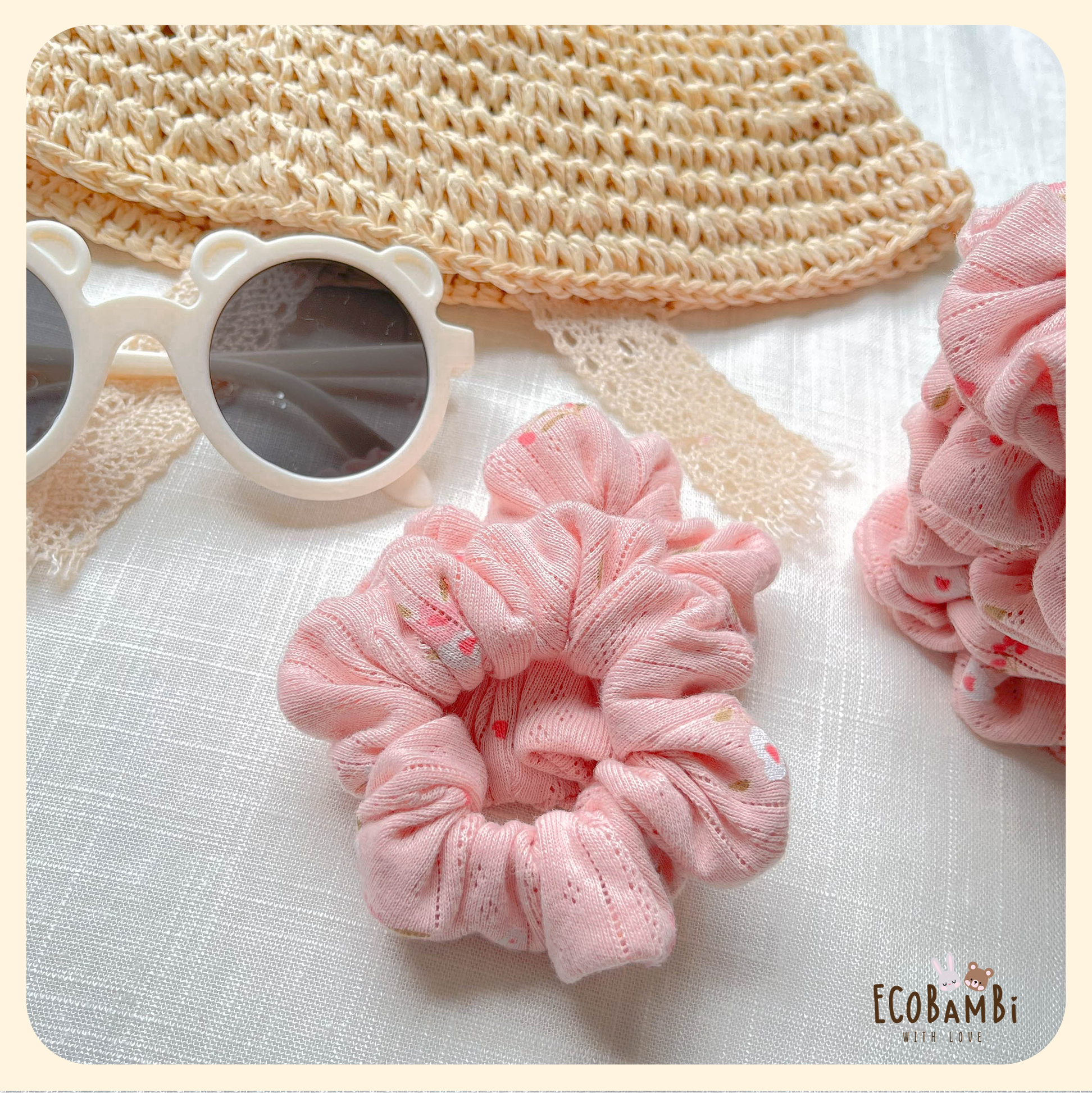 Scrunchies cotton in hoạ tiết - bản nhỏ