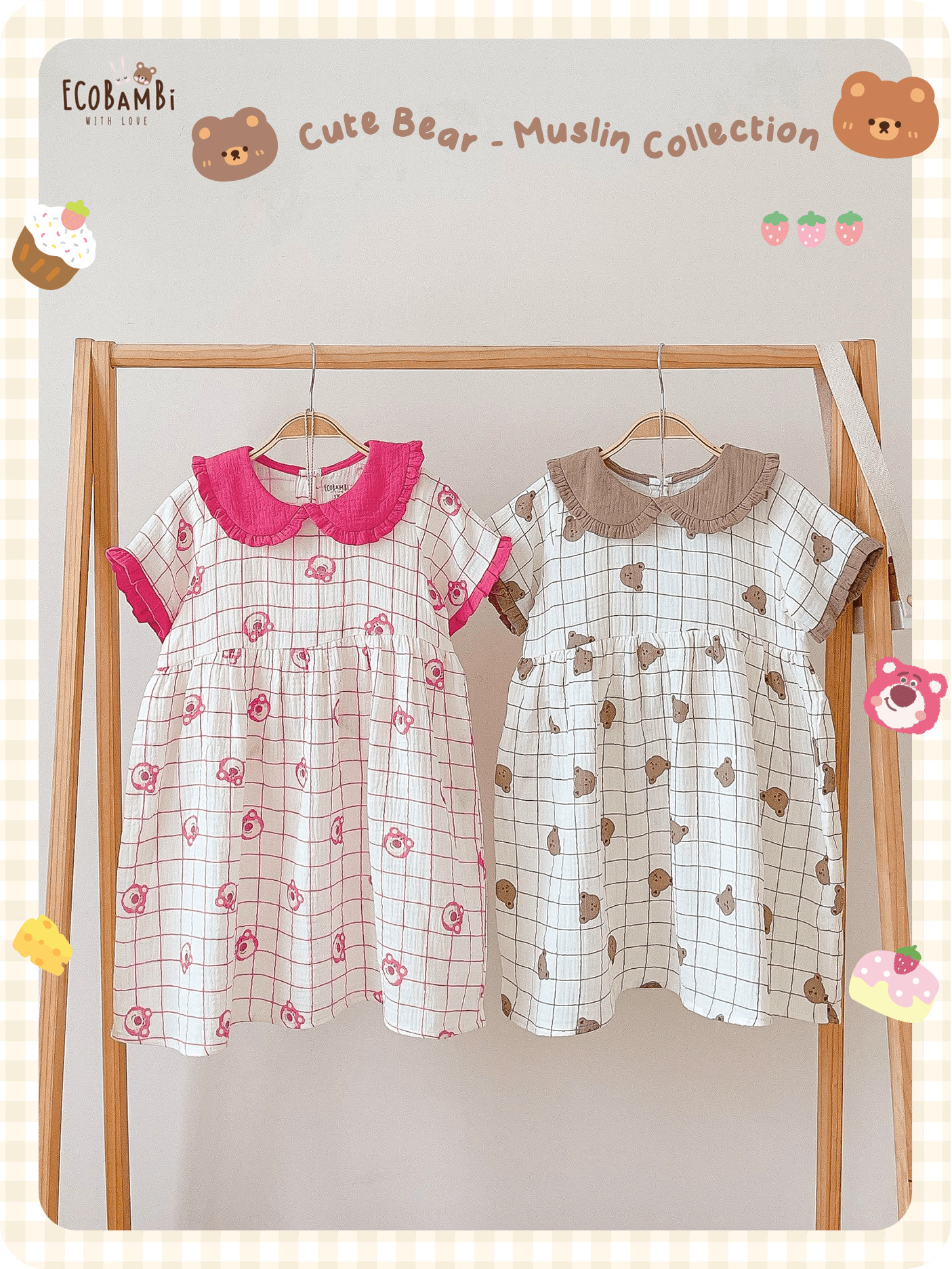 Đầm muslin cổ lá sen - BB-23DAMBG030 - 8935334001190