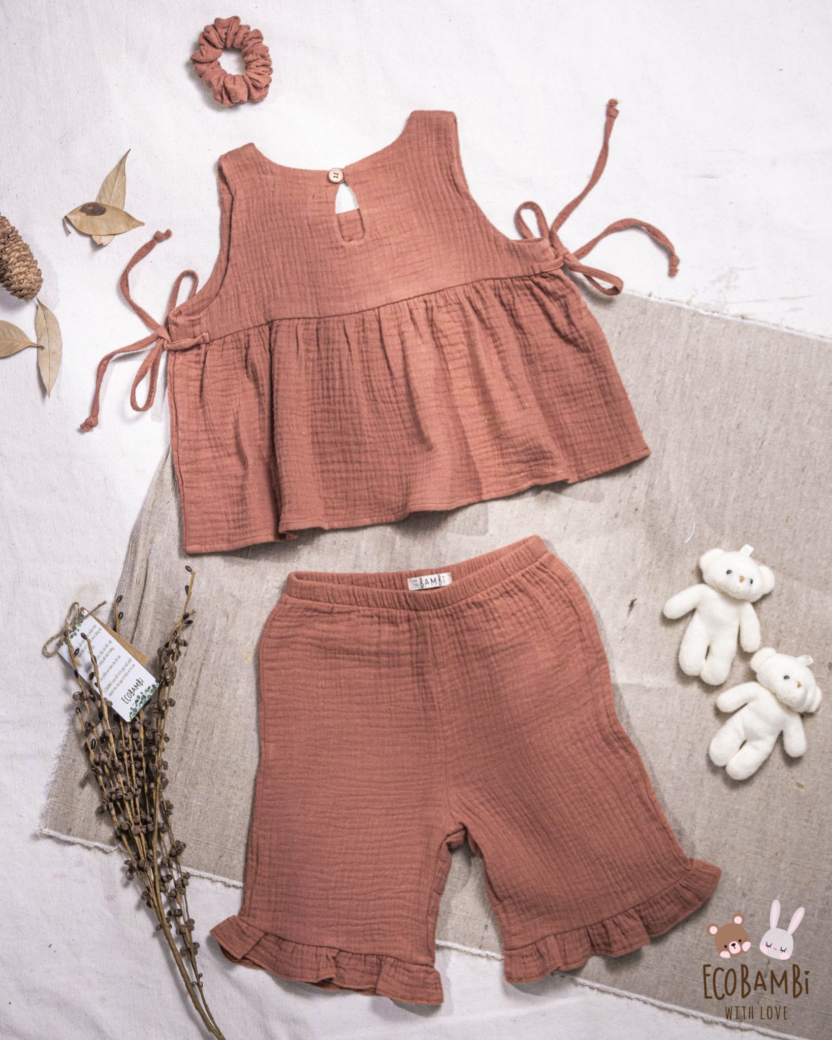 Set bé gái Little Tree cotton bubble