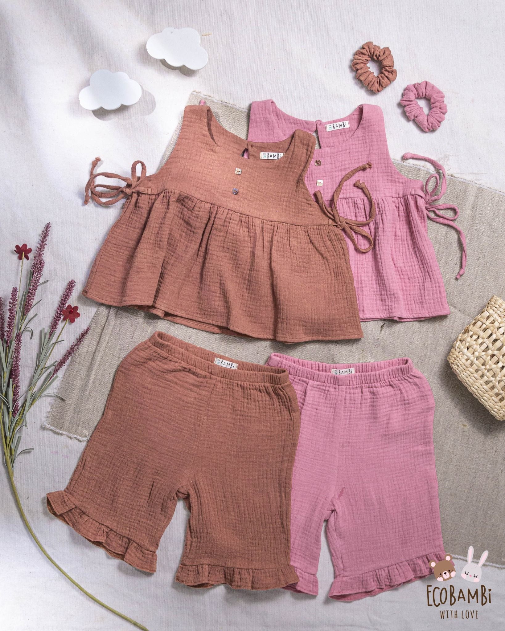 Set bé gái Little Tree cotton bubble