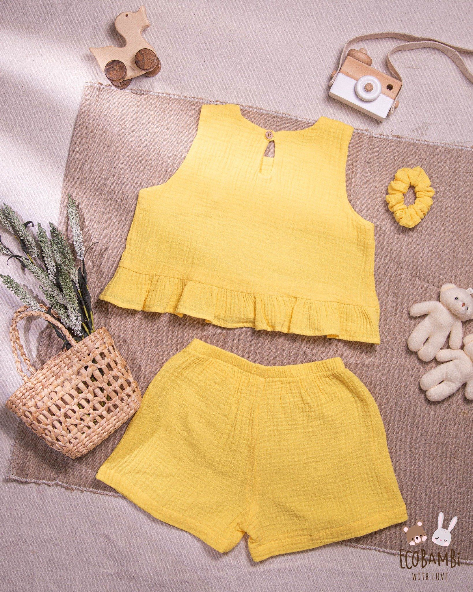 Set bé gái Baby Leaf cotton bubble