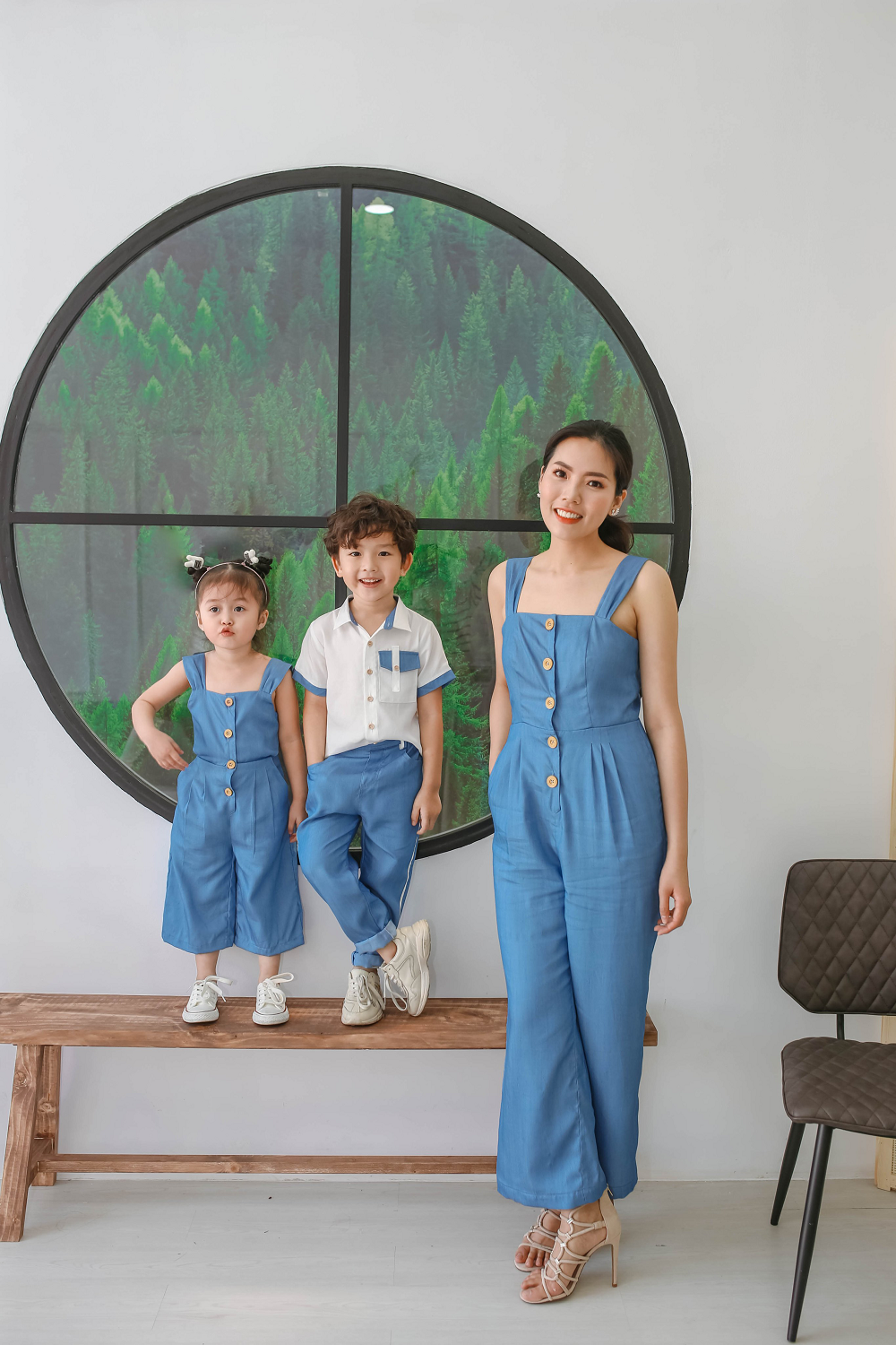 Áo sơ mi bé trai tay ngắn phối màu tencel