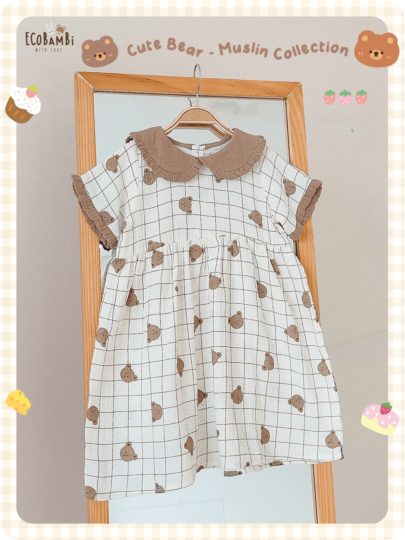 Đầm muslin cổ lá sen - BB-23DAMBG030 - 8935334001190