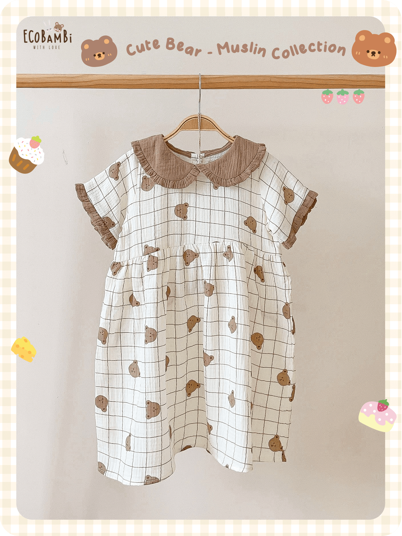 Đầm muslin cổ lá sen - BB-23DAMBG030 - 8935334001190