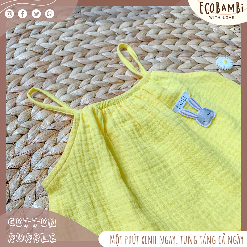 Set bé gái Petal cotton bubble